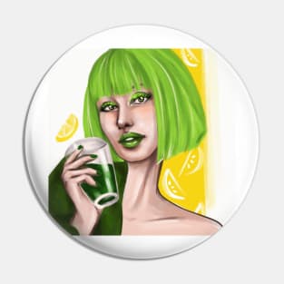 lemon girl Pin