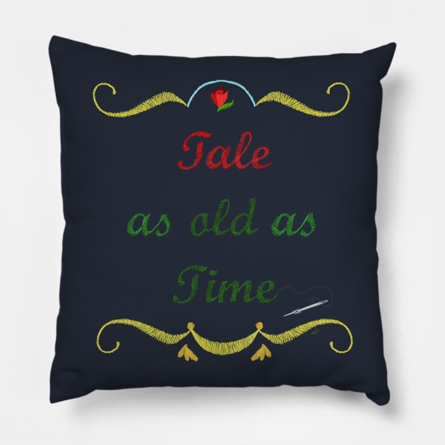 Tale as Old as Time Emboridery Pillow by wdwcec23