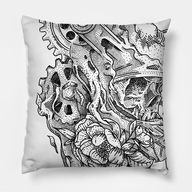 Skullhead Machine Pillow by dezeight