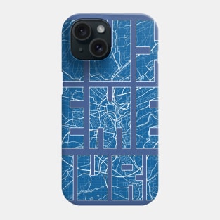 Luxembourg City Map Typography - Blueprint Phone Case