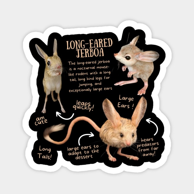 Animal Facts - Long-eared Jerboa Magnet by Animal Facts and Trivias