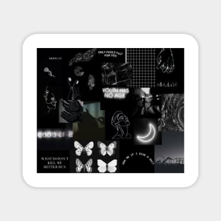 black aesthetic collage Magnet