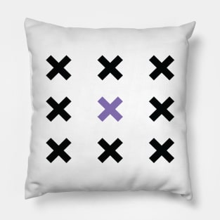 Black and Purple X Pattern Pillow