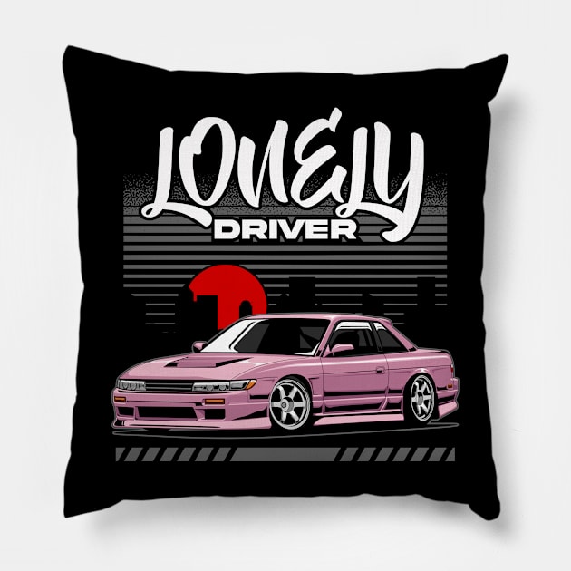 Silvia S13 (Lonely Driver) Pillow by squealtires