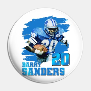 Barry Sanders // Art // Retro Football Pin