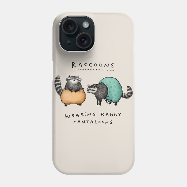 Raccoons Wearing Baggy Pantaloons Phone Case by Sophie Corrigan