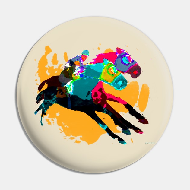 Horse Racing Pin by Ginny Luttrell