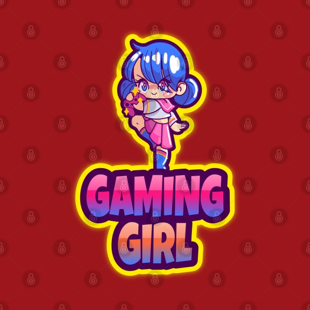 Gaming Girl Design T-shirt Coffee Mug Apparel Notebook Sticker Gift Mobile Cover by Eemwal Design