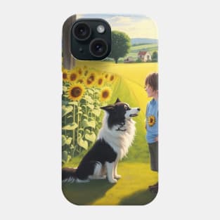 child hanging out with a dog. Phone Case