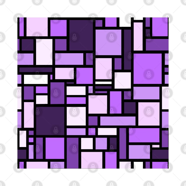 Purple Square and Rectangle Geometric Patterns - Disco Vibes by SemDesigns
