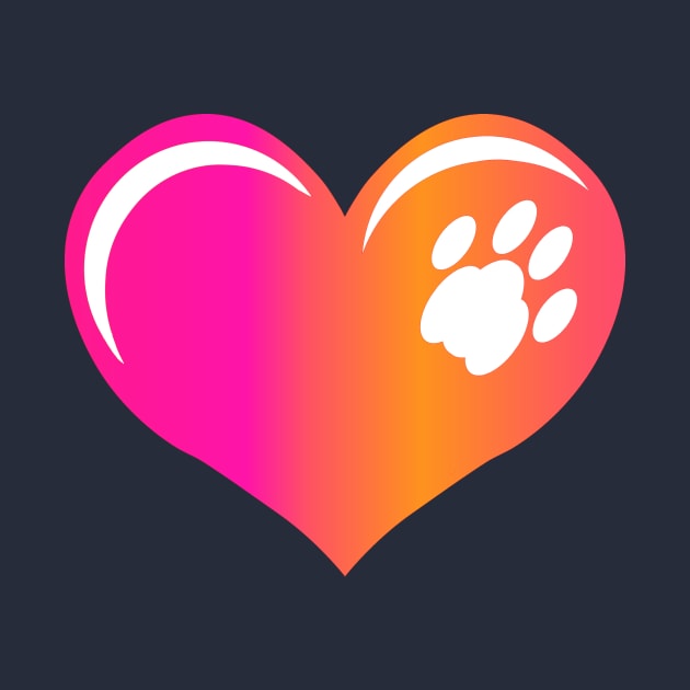 Paw on Heart, Pink by RawSunArt