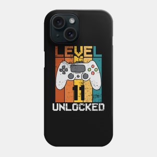 Level 11 Unlocked, Retro 11th Birthday Gamer Phone Case