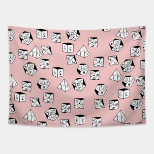 Dice Fall Millennial Pink Tapestry