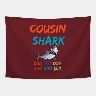 Shirt Cousin Shark doo doo doo Tapestry