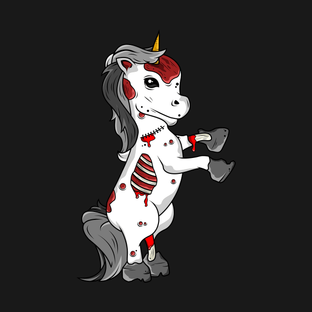 Bloody Unicorn Halloween Horror Creepy Gift by Lomitasu