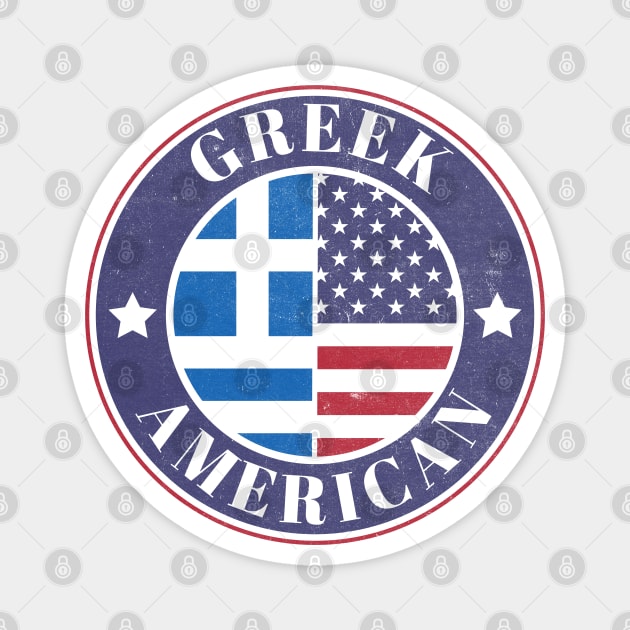 Proud Greek-American Badge - Greece Flag Magnet by Yesteeyear