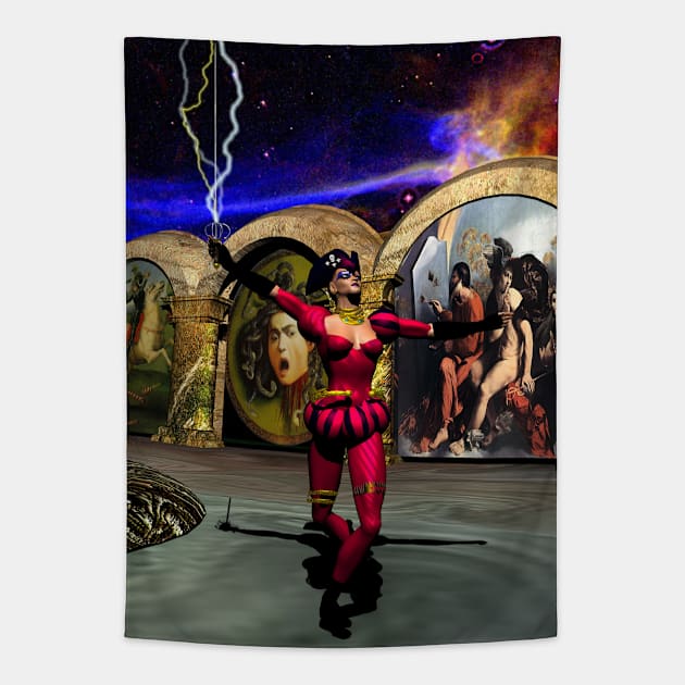 ANDROID BALLET / HYPERION WORLD ,Sci-Fi Tapestry by BulganLumini