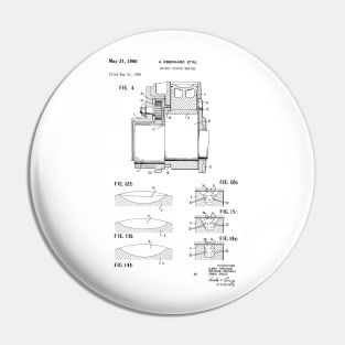 Rotary Pistol Engine Vintage Patent Hand Drawing Pin