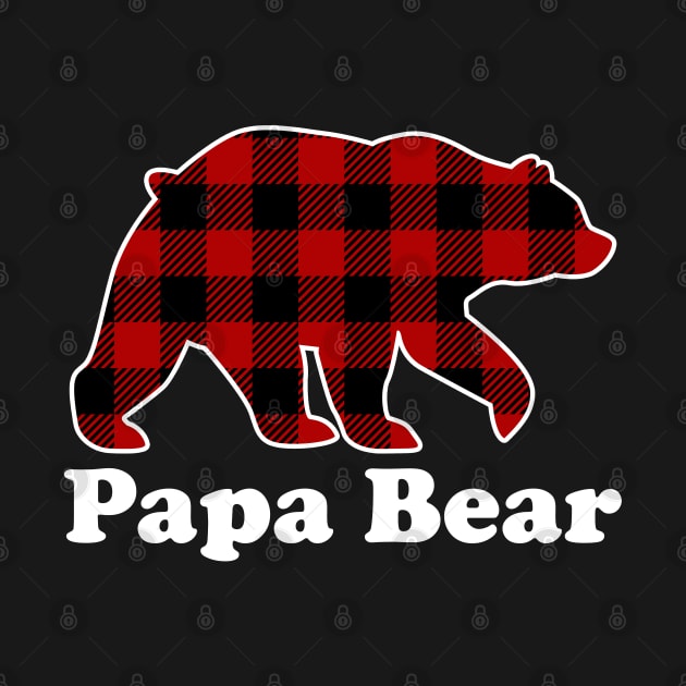 Papa Bear Red Plaid Christmas Pajama Family by DragonTees