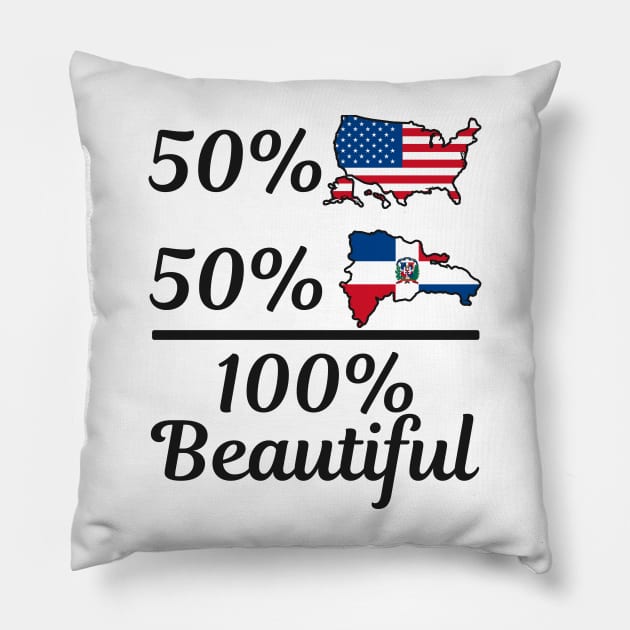 Dominican Republic Shirt | 50/50 American Dom Rep Beautiful Pillow by Gawkclothing