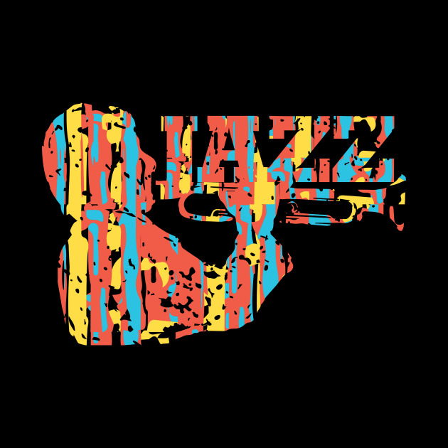 Colorful Modern Jazz Trumpet Musician by jazzworldquest