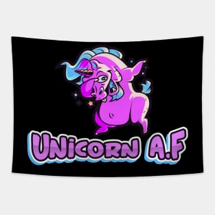 Unicorn AF, Funny Cute, Unicorn Gift, Unicorn Meme Tapestry