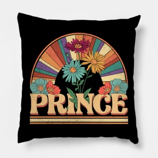 Prince Flowers Name Personalized Gifts Retro Style Pillow