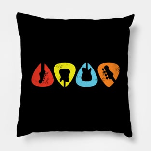 Guitar Picks Colorful Theme Pillow