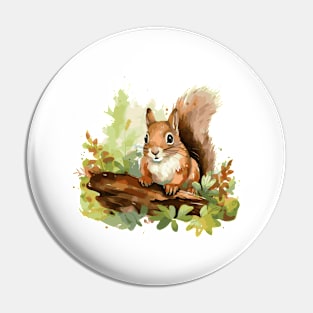 Watercolor squirrel Pin