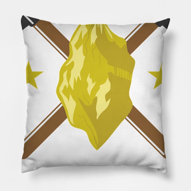 Let's Some Gold Pickaxe Mine Pillow by dieEinsteiger