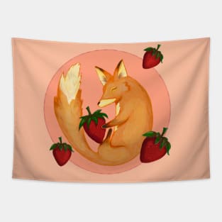 Strawberry Fox Tapestry