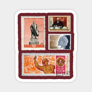USSR Soviet Union Post Stamps Magnet