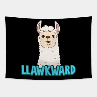 Cute & Funny Llawkward Awkward Llama Pun Lama Tapestry