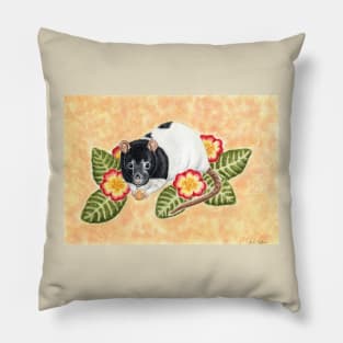 Rat with Primrose Flowers Pillow