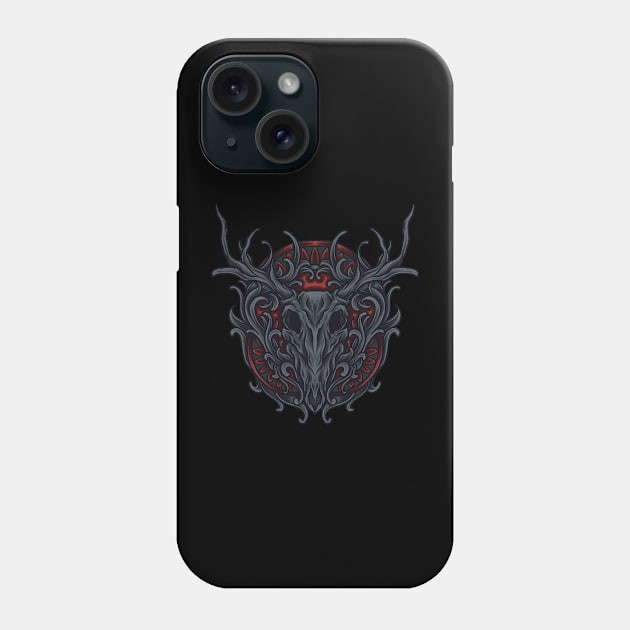 deer skull Phone Case by Falden