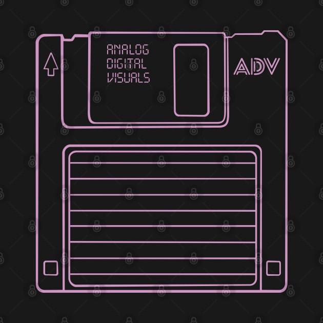 Floppy Disk (Pastel Violet Lines) Analog / Computer by Analog Digital Visuals