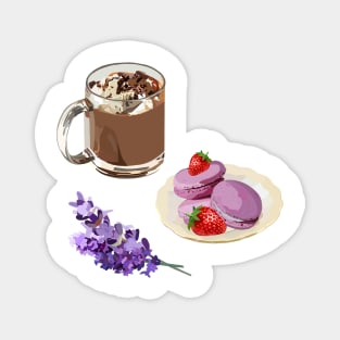 Coffee and Macarons Foodies Magnet