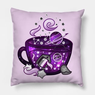 Pride Flag Teacup - Space Ace/Asexual Pillow