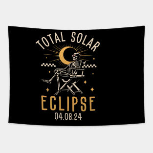 Solar Eclipse 2024  Cool Skeleton Tapestry