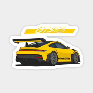 Rear car 911 gt3 rs yellow Magnet