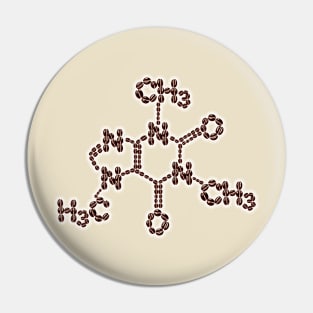 Caffeine Molecule Pin