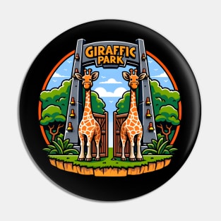 Funny animal - Giraffic Park Pin