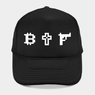 Bitcoin Bible and Gun Pixel Art Hat