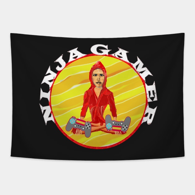 NINJA GAMER Yoga Lovers Gift Tapestry by PlanetMonkey