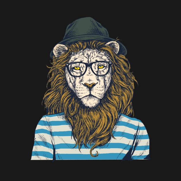 Hipster Lion by CryptoTextile