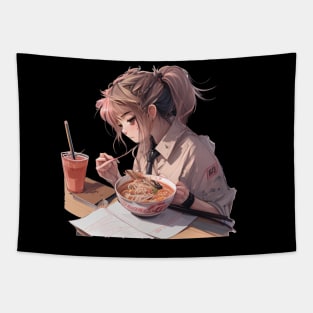 Japanese Ramen Anime Girl Tapestry