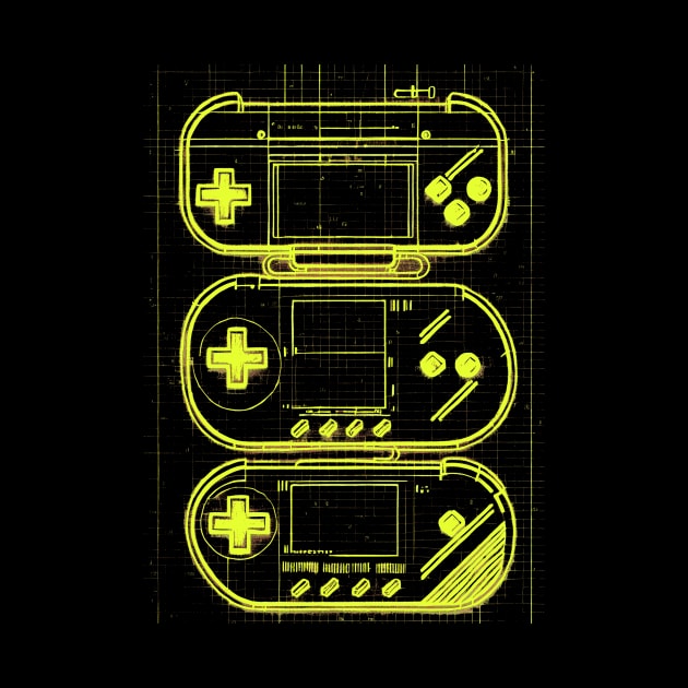 Yellow Handheld Gaming Blueprint by Trip Tank