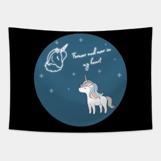 Unicorn raised to heaven, forever in my heart Tapestry