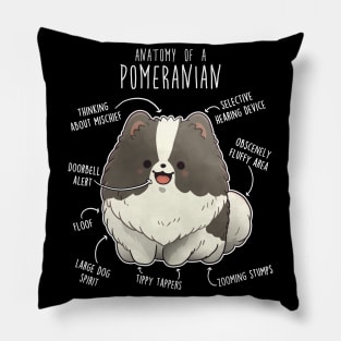 Parti Pomeranian Dog Anatomy Pillow