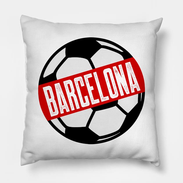 Barcelona Football Pillow by colorsplash